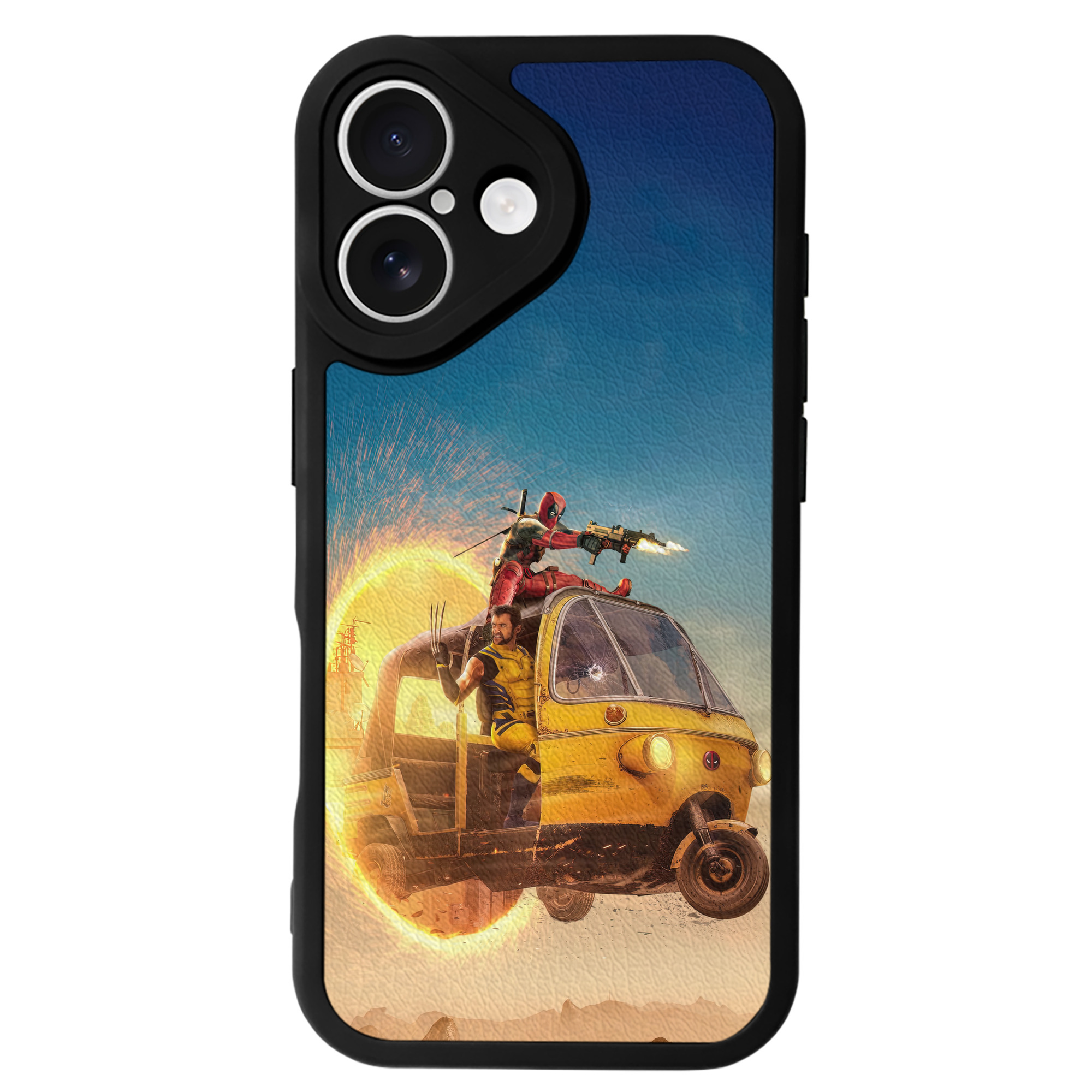 （画像用） Deadpool デッドプール 【iPhone 16シリーズ対応】シリコンスマホケース（レザー調） 材質：シリコン